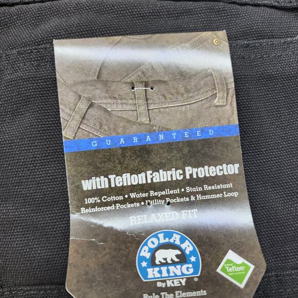 NEW Polar King by Key Pants Mens 40X32 Black Fleece Lined Shield Flex Relaxed - Picture 6 of 14